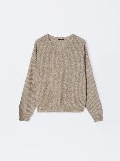PARFOIS Jersey De Punto Cuello Redondo Beige Cheap