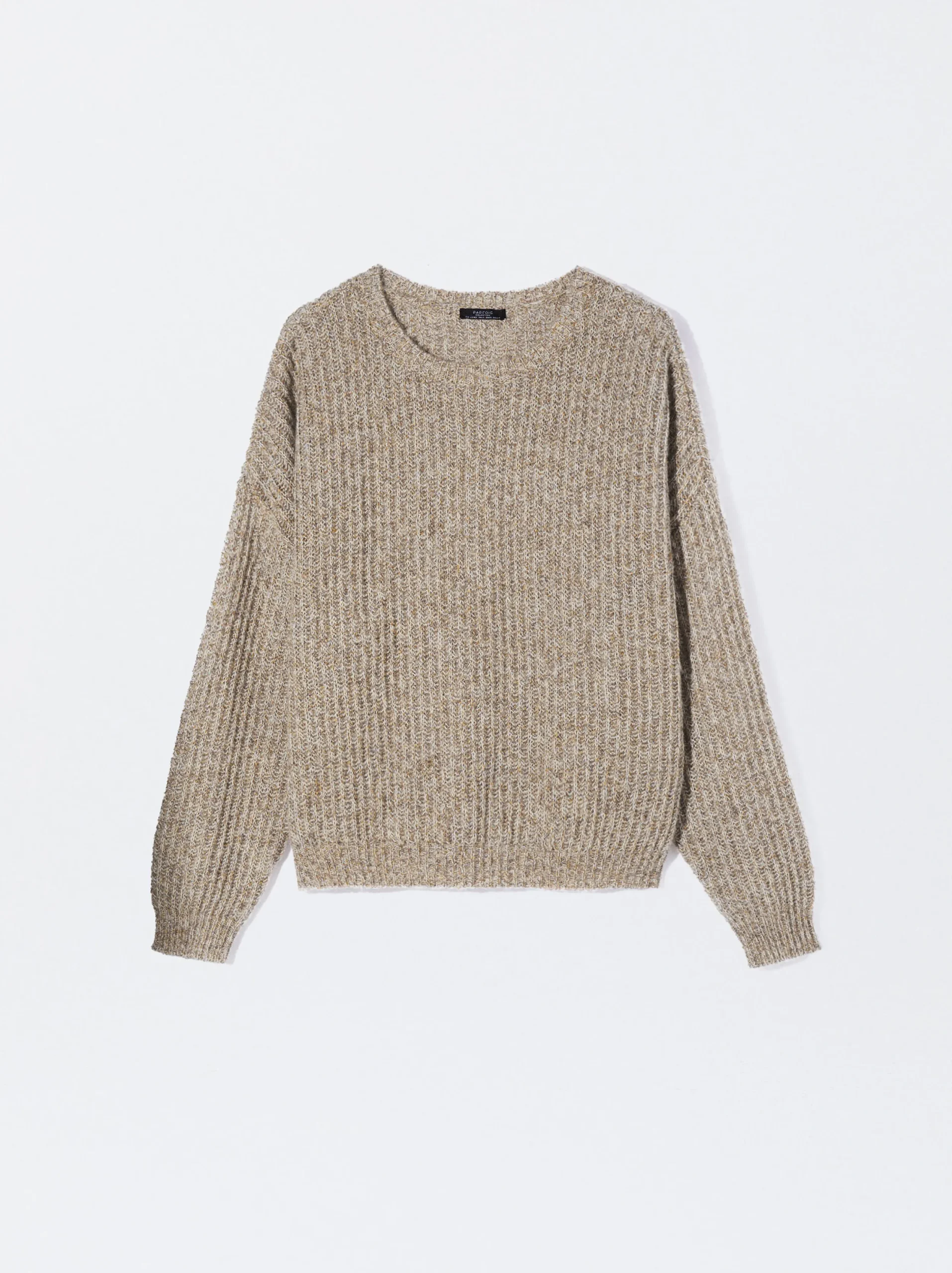 PARFOIS Jersey De Punto Cuello Redondo Beige Cheap