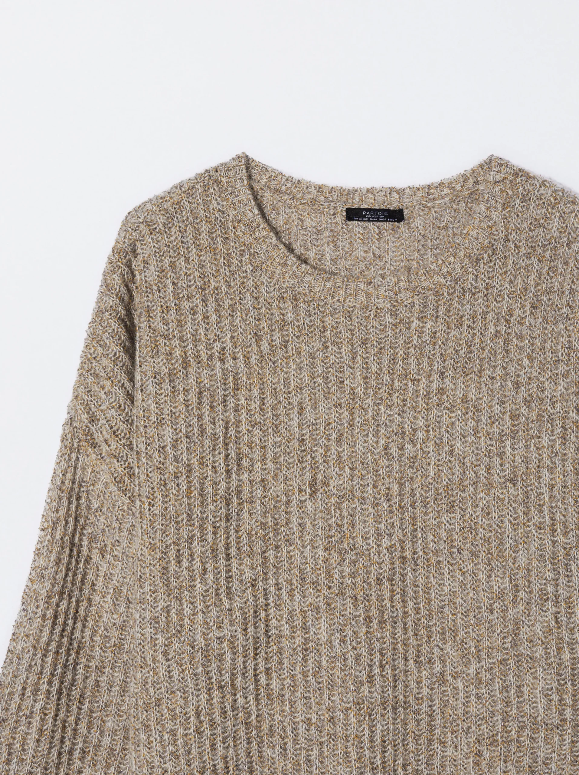 PARFOIS Jersey De Punto Cuello Redondo Beige Cheap