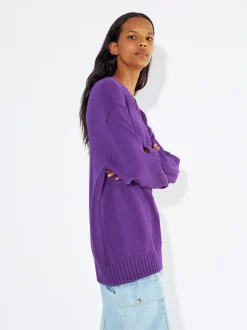 PARFOIS Jersey De Punto Cuello Redondo Violeta Store