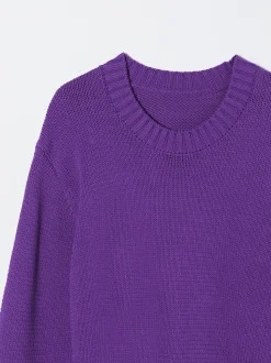 PARFOIS Jersey De Punto Cuello Redondo Violeta Store