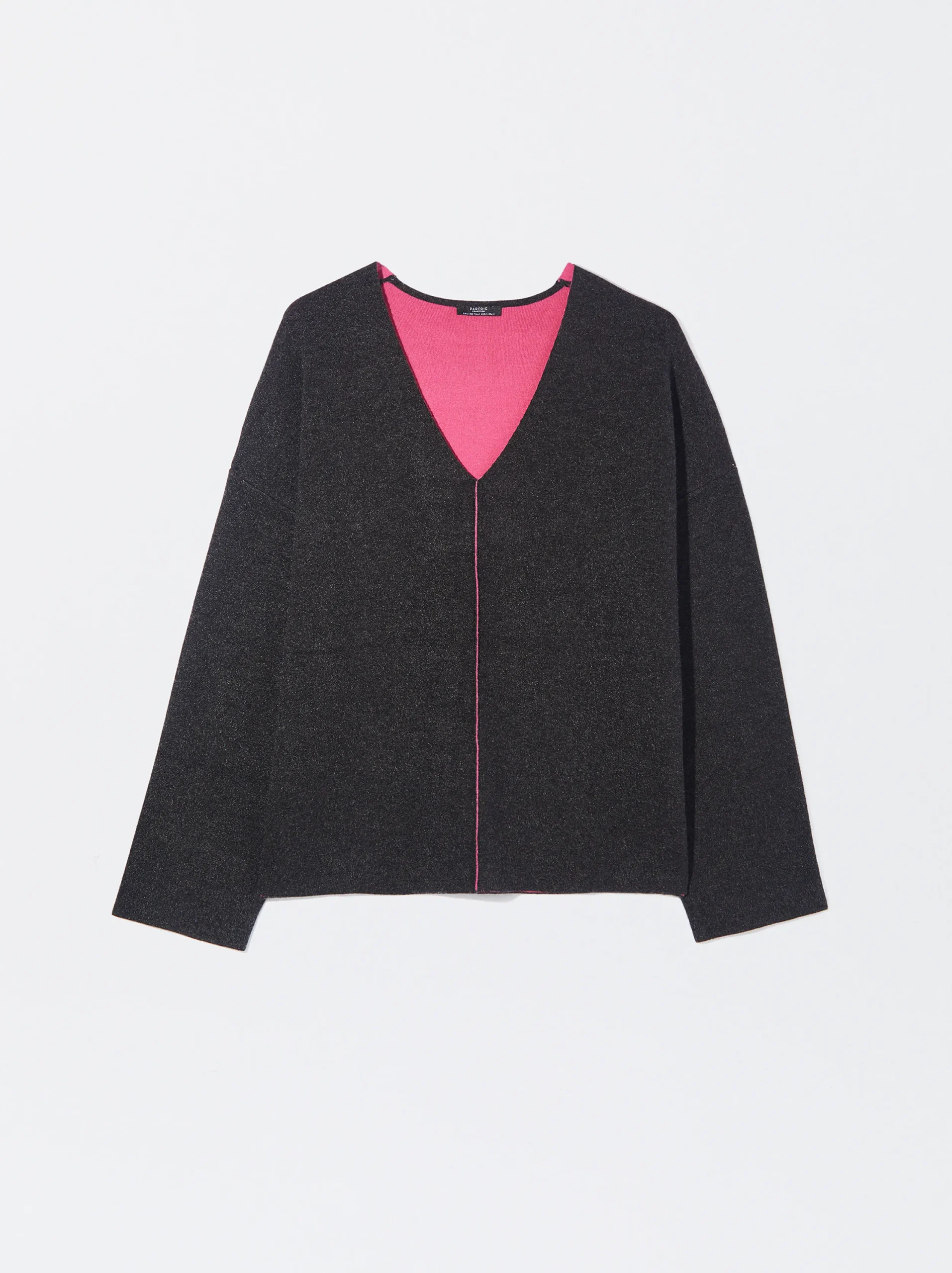 PARFOIS Jersey De Punto En Contraste Gris Flash Sale