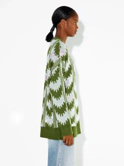 PARFOIS Jersey Jacquard Con Aplicaciones Verde Hot