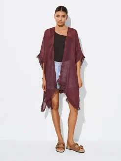 PARFOIS Kaftan Con Flecos Burdeos Outlet