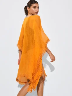 PARFOIS Kaftan Con Flecos Naranja Cheap