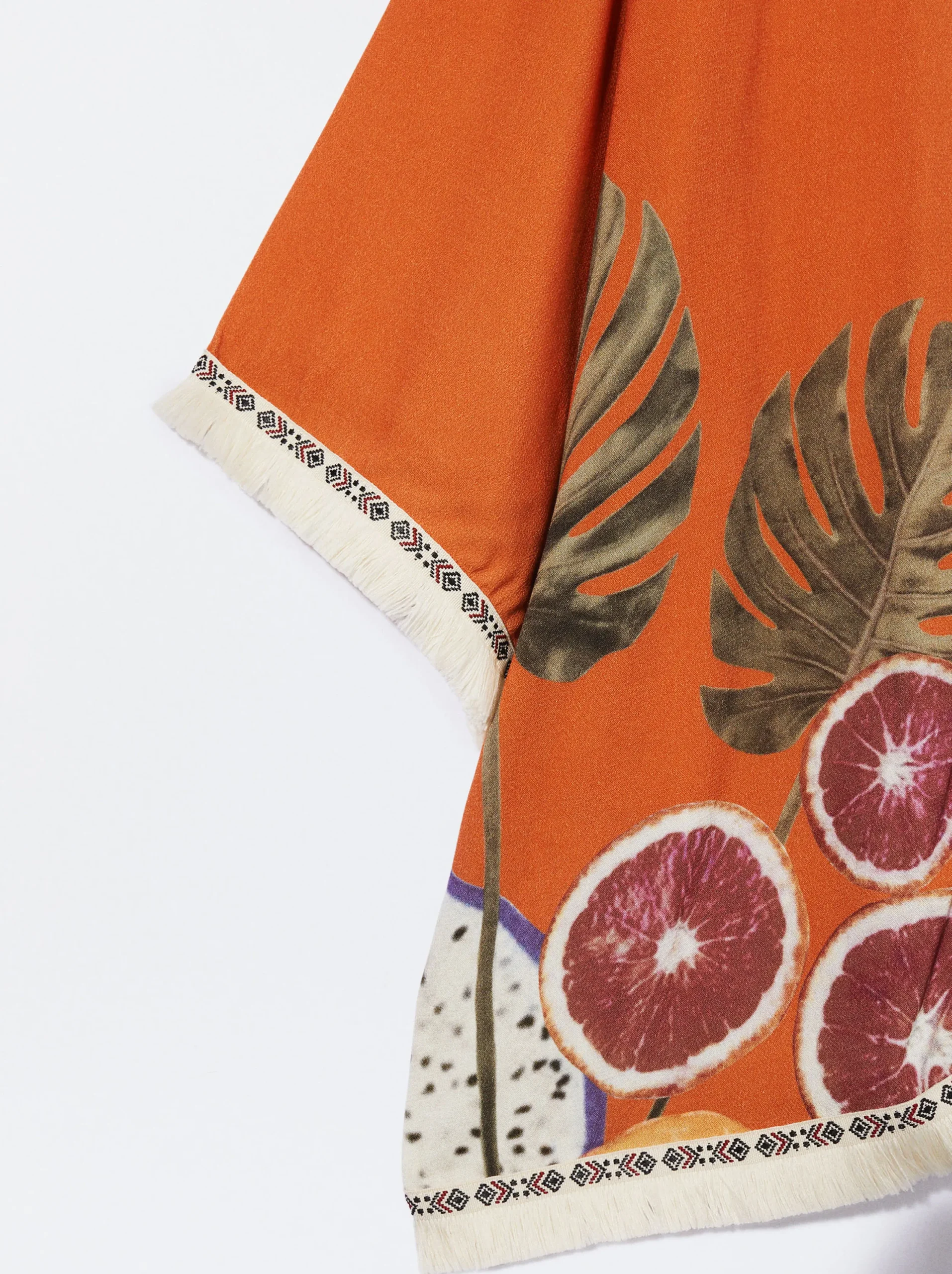 PARFOIS Kimono Abierto Estampado Multicor Hot