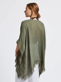 PARFOIS Kimono Con Flecos Caqui Fashion