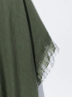 PARFOIS Kimono Con Flecos Caqui Fashion