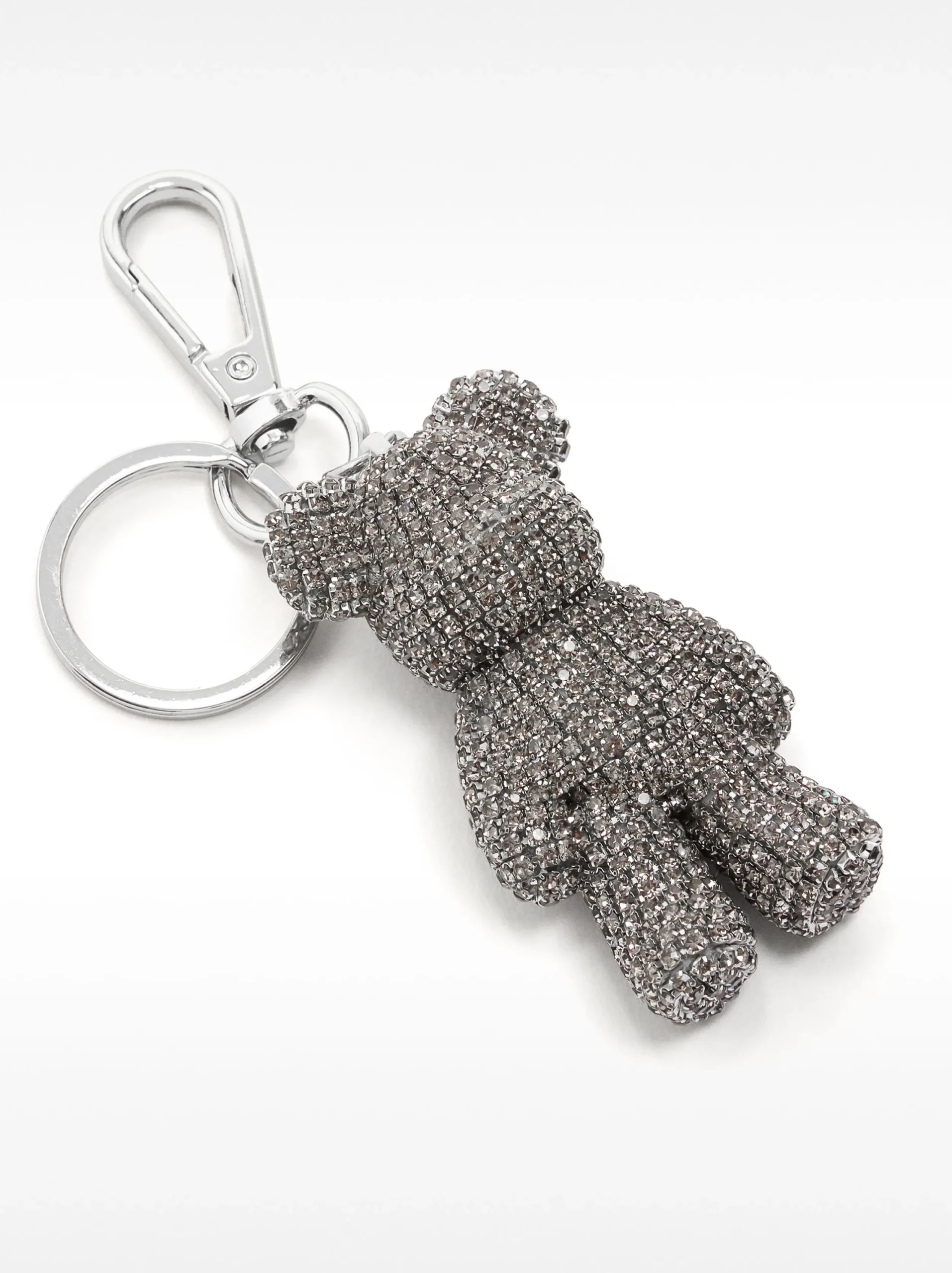 PARFOIS Llavero Oso Con Brillantes Plateado New