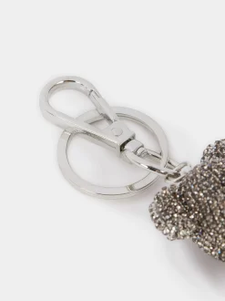 PARFOIS Llavero Oso Con Brillantes Plateado New