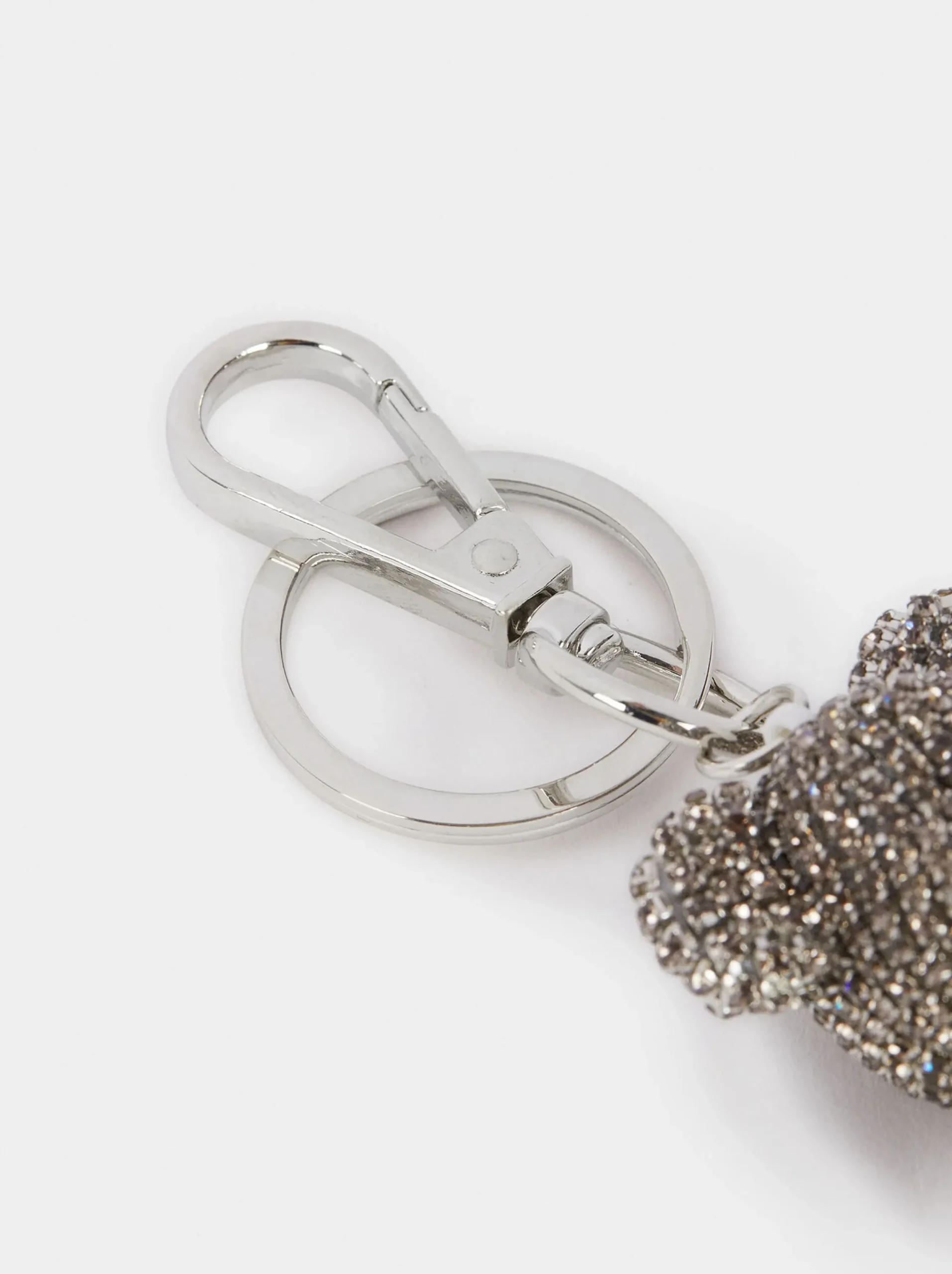 PARFOIS Llavero Oso Con Brillantes Plateado New
