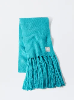 PARFOIS Maxi Bufanda Con Flecos Azul Sale
