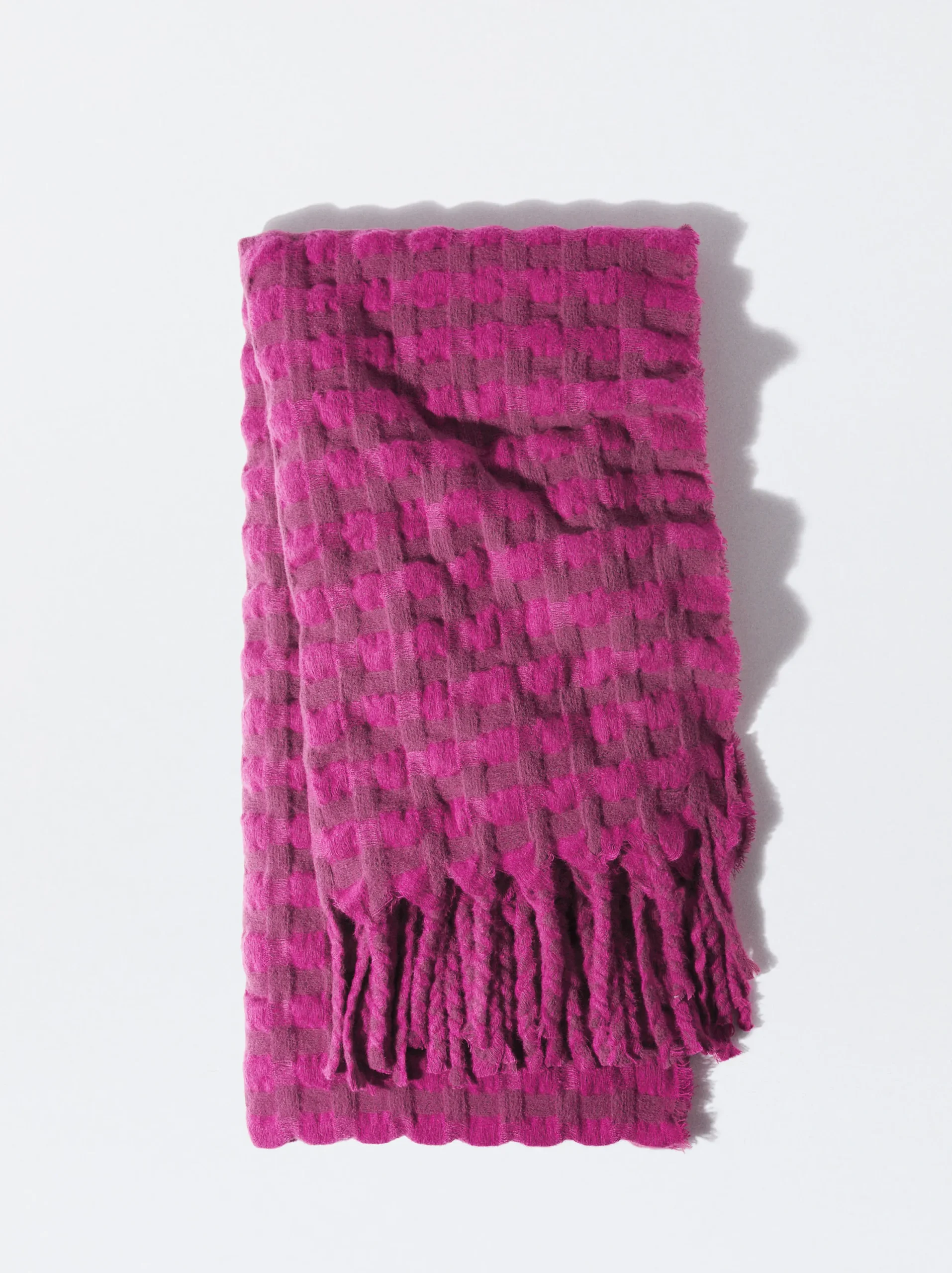 PARFOIS Maxi Bufanda Con Flecos Rosa Store