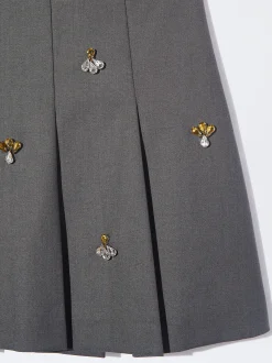 PARFOIS Minifalda Plisada Con Aplicaciones Gris Best