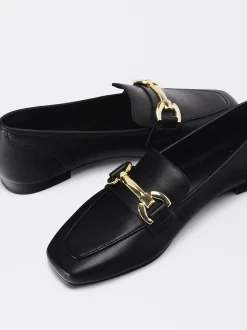 PARFOIS Mocasín De Piel Con Hebilla Negro Shop