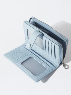 PARFOIS Monedero Con Cremallera Azul Cheap