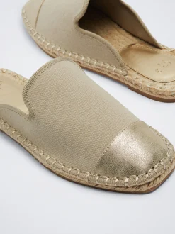 PARFOIS Mules Yute Bicolor Dorado Outlet