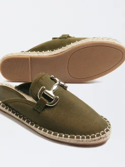PARFOIS Mules Yute Hebilla Caqui Discount