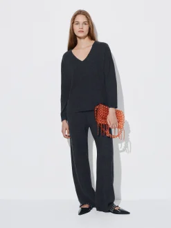 PARFOIS Pantalón 100% Cachemira Gris Clearance