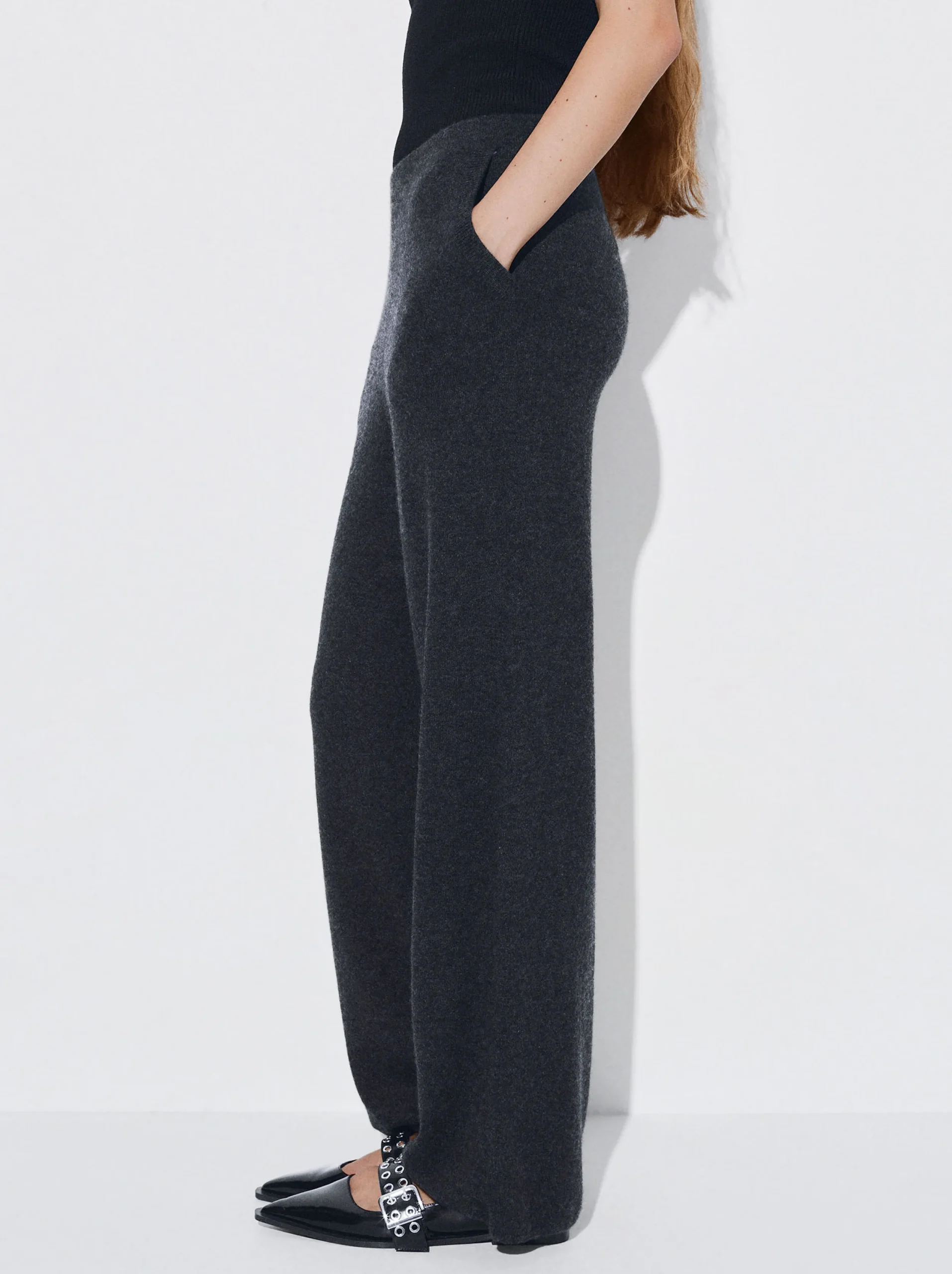 PARFOIS Pantalón 100% Cachemira Gris Clearance