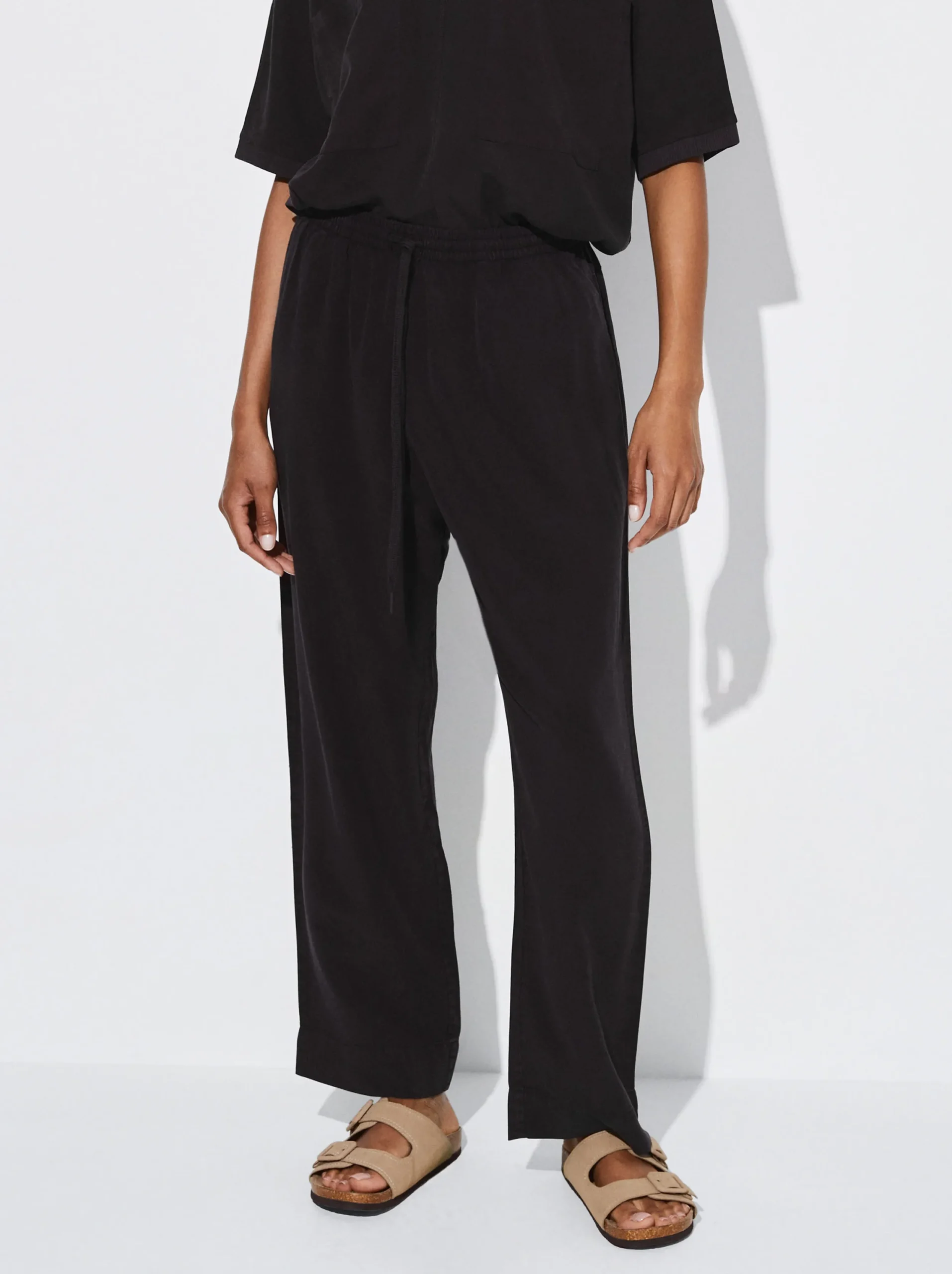 PARFOIS Pantalón 100% Lyocell Negro Fashion
