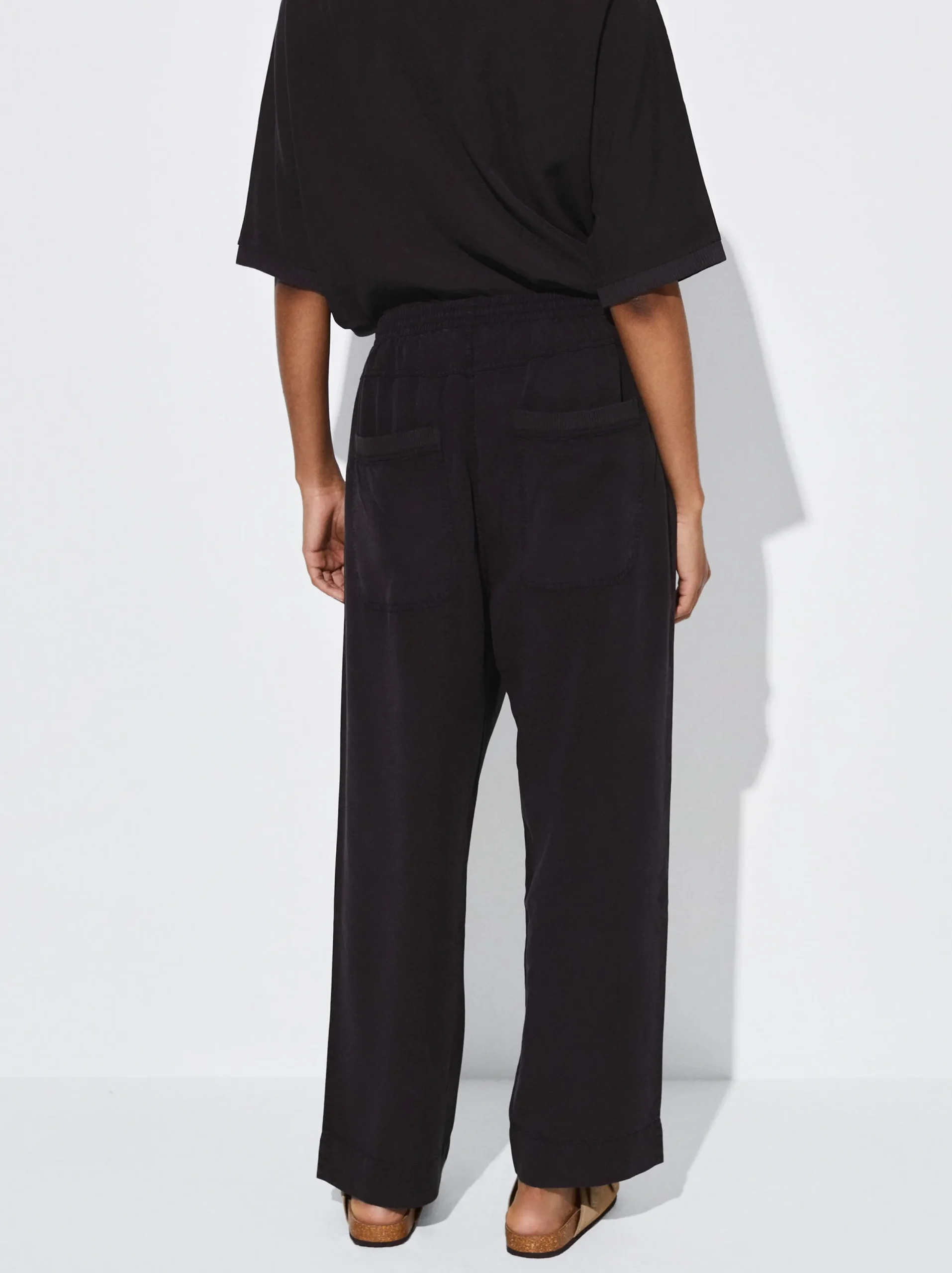 PARFOIS Pantalón 100% Lyocell Negro Fashion