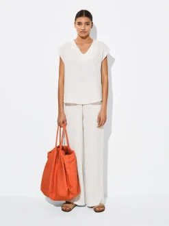 PARFOIS Pantalón Algodón Con Estructura Blanco Shop