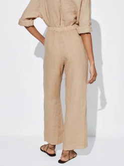 PARFOIS Pantalón Ancho Lino Crudo Cheap