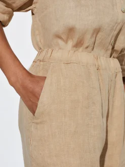 PARFOIS Pantalón Ancho Lino Crudo Cheap