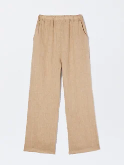 PARFOIS Pantalón Ancho Lino Crudo Cheap