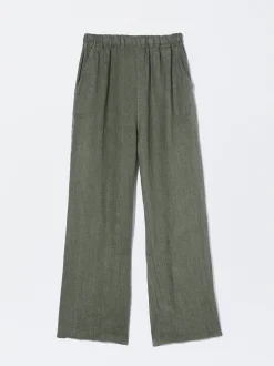 PARFOIS Pantal&oacute;n Ancho Lino Caqui Clearance