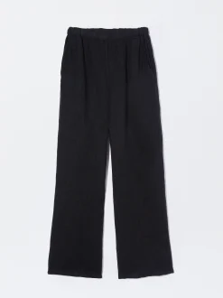 PARFOIS Pantalón Ancho Lino Negro Hot