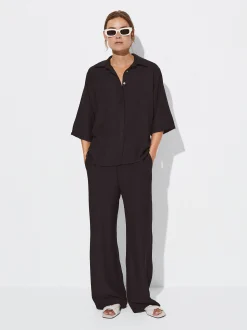 PARFOIS Pantalón Cintura Elástica Negro Discount