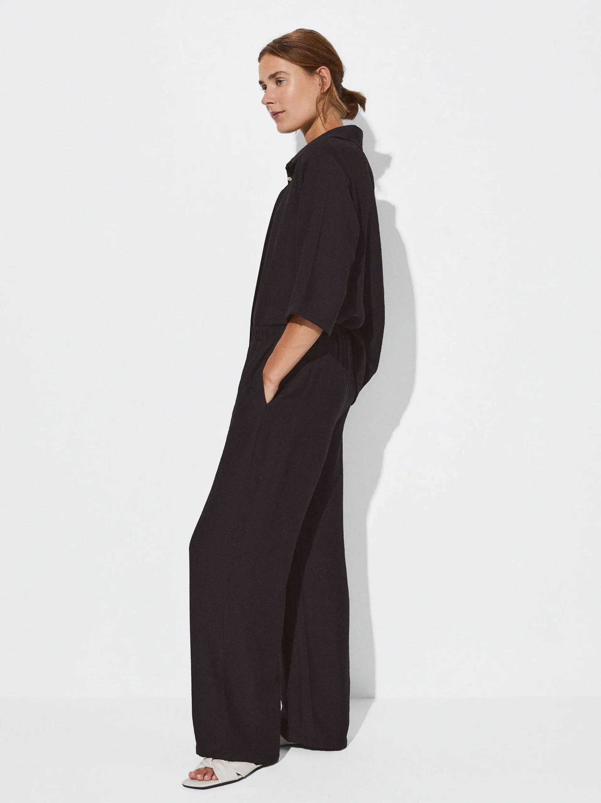 PARFOIS Pantalón Cintura Elástica Negro Discount