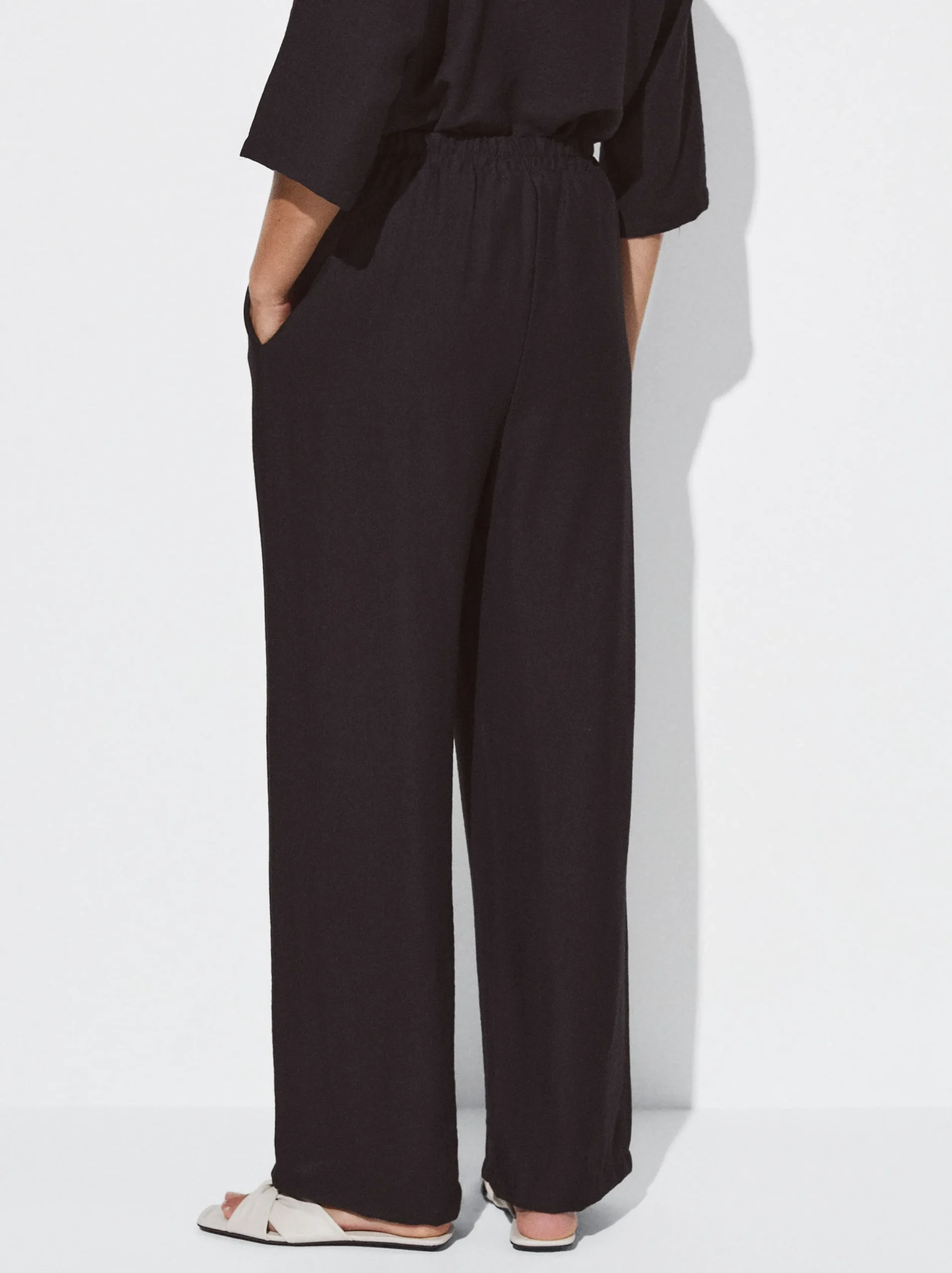 PARFOIS Pantalón Cintura Elástica Negro Discount