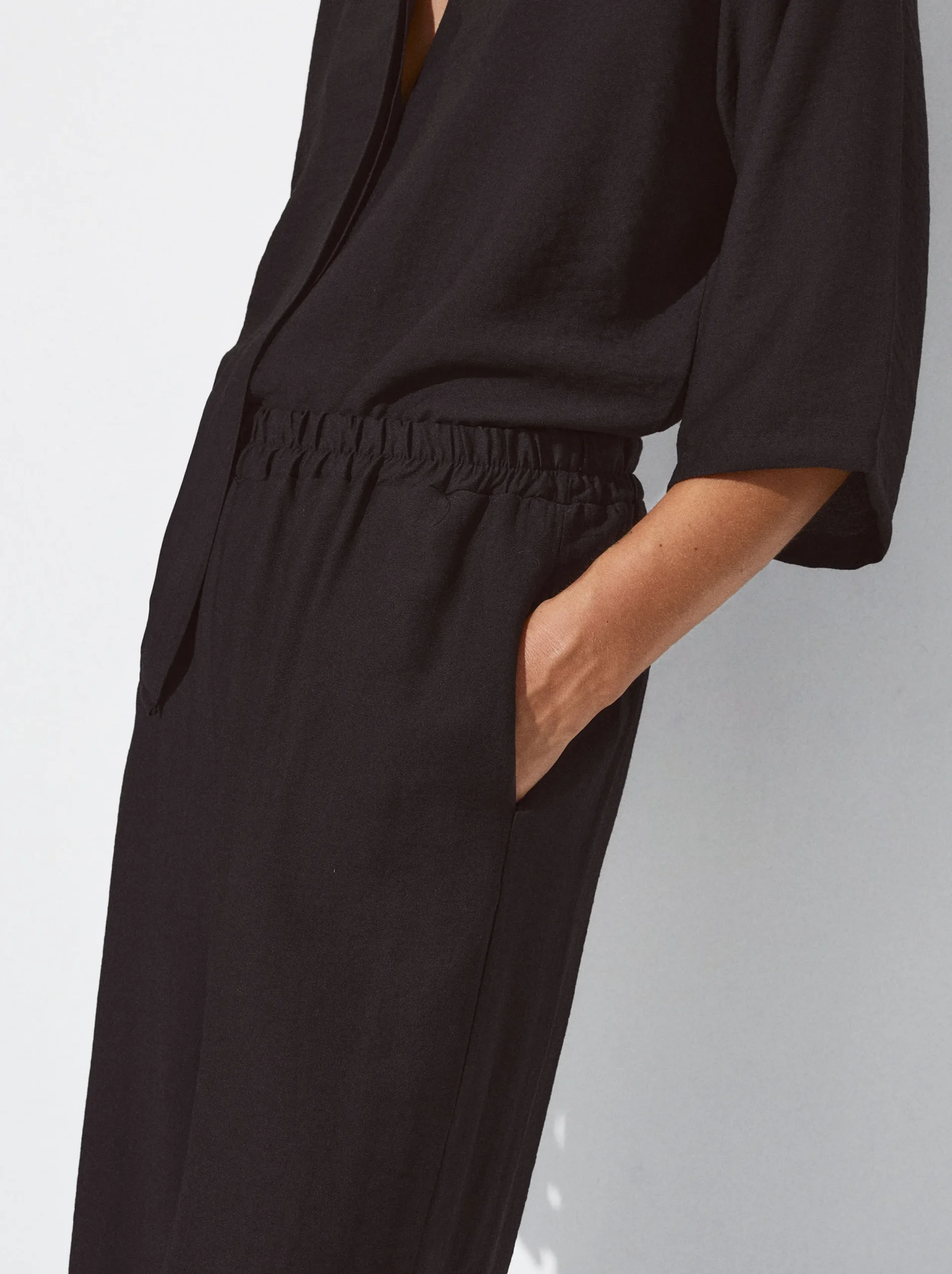 PARFOIS Pantalón Cintura Elástica Negro Discount