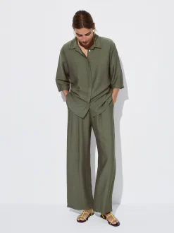 PARFOIS Pantalón Cintura Elástica Caqui Store