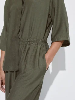 PARFOIS Pantalón Cintura Elástica Caqui Store