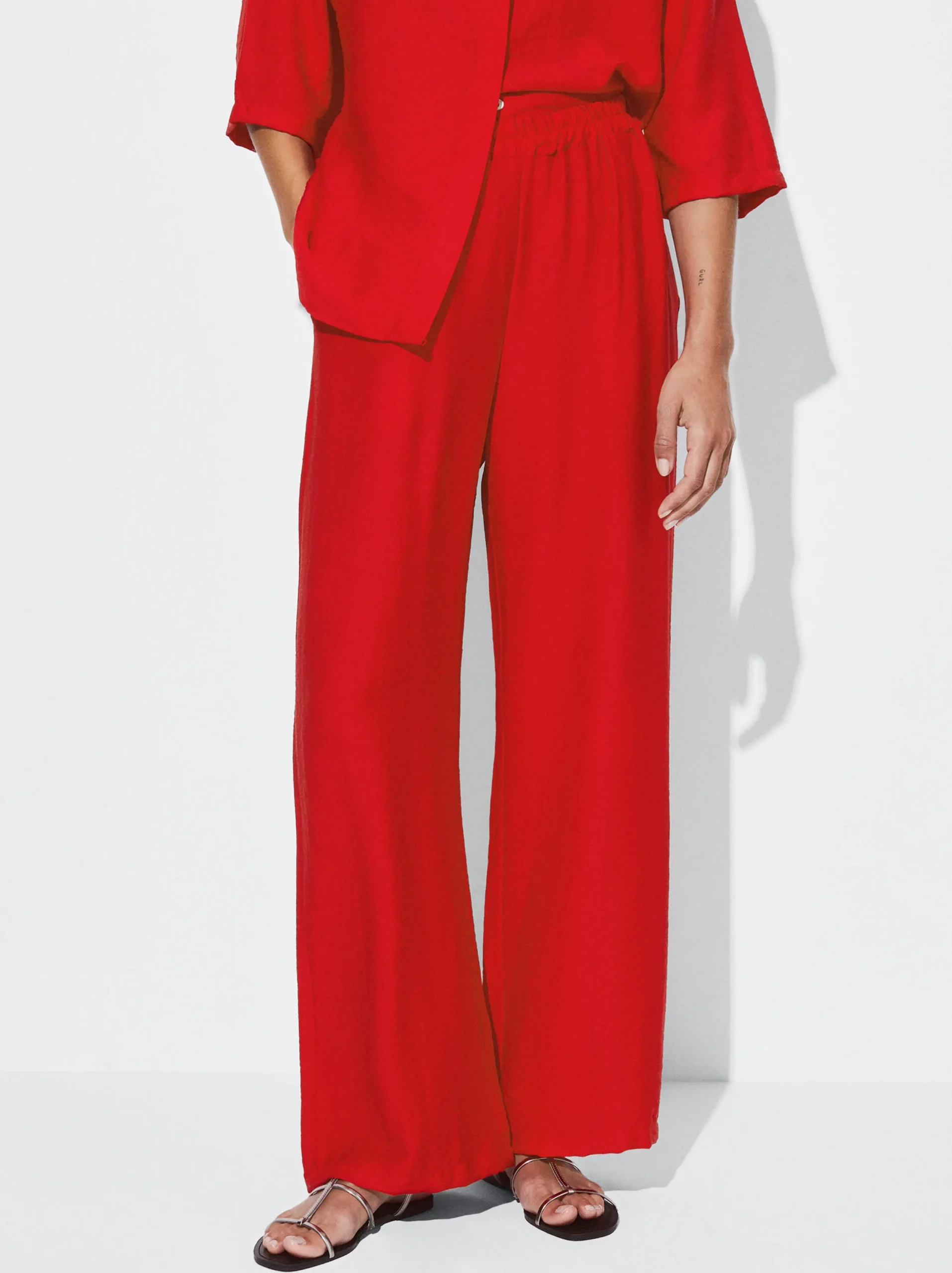 PARFOIS Pantalón Cintura Elástica Rojo Store