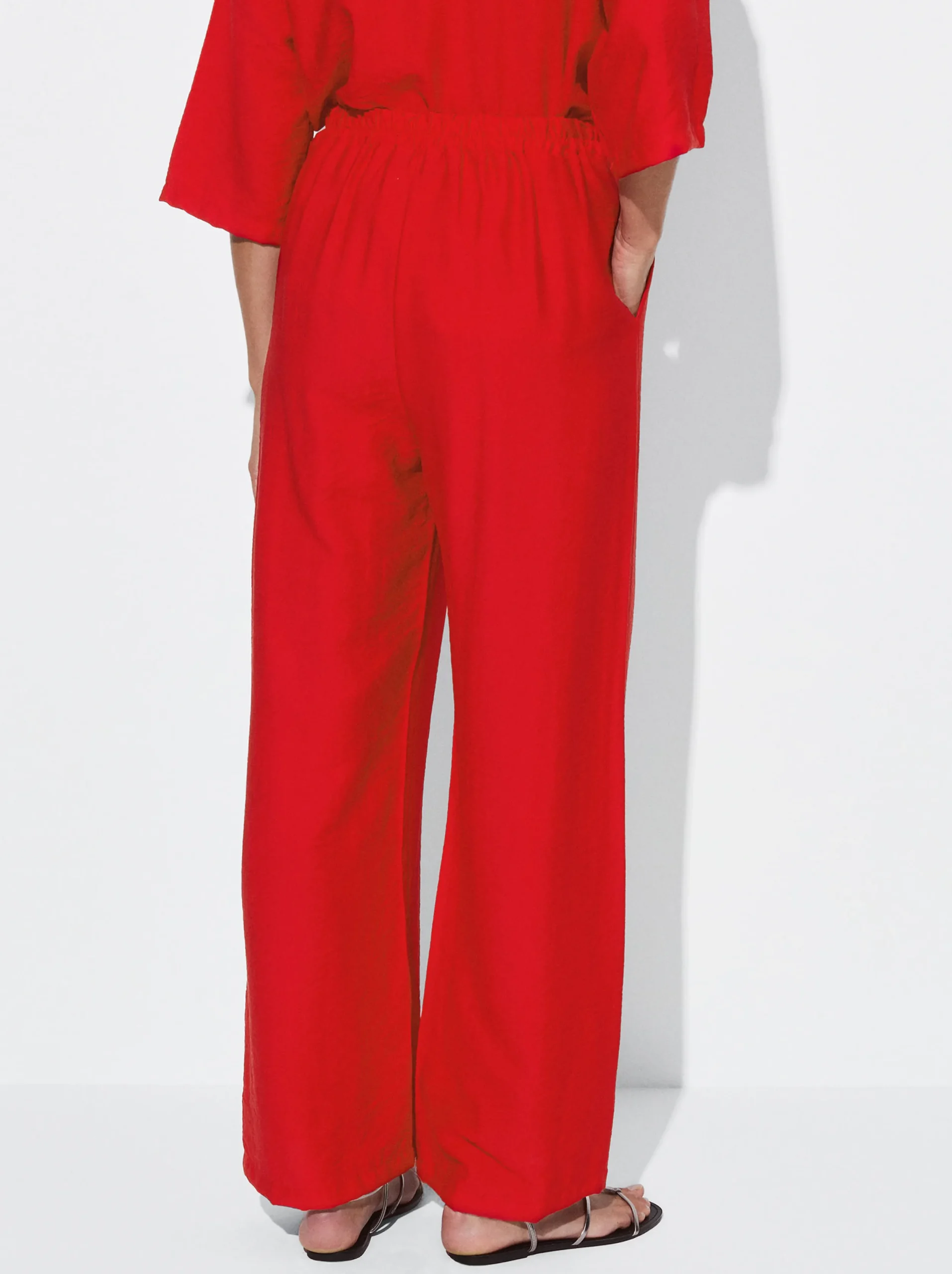 PARFOIS Pantalón Cintura Elástica Rojo Store
