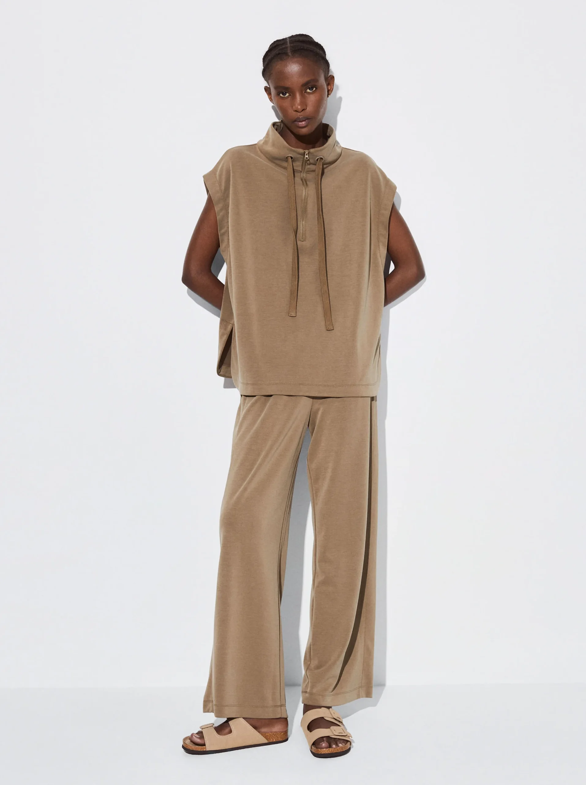 PARFOIS Pantalón Cintura Elástica Caqui Outlet