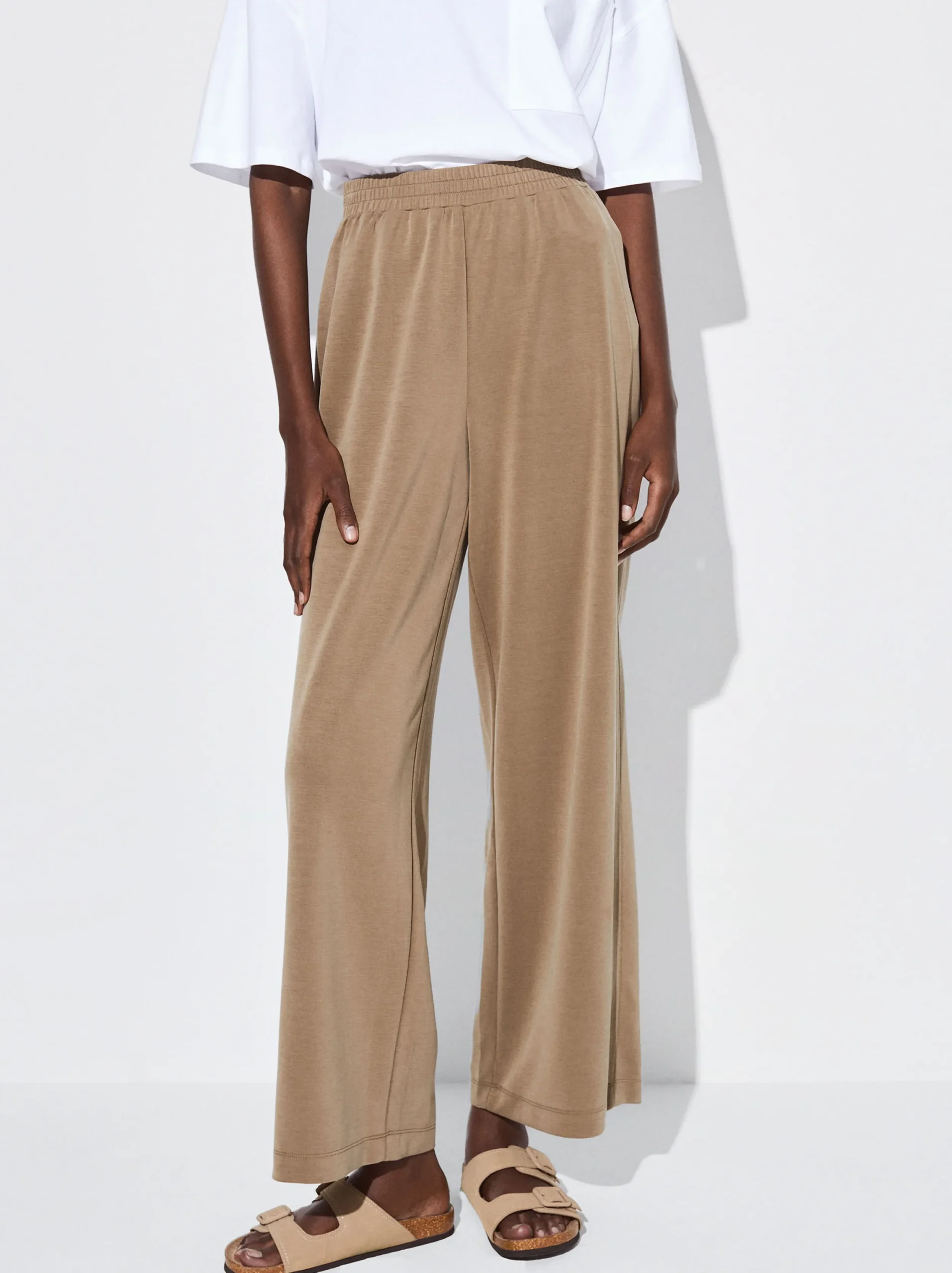 PARFOIS Pantalón Cintura Elástica Caqui Outlet