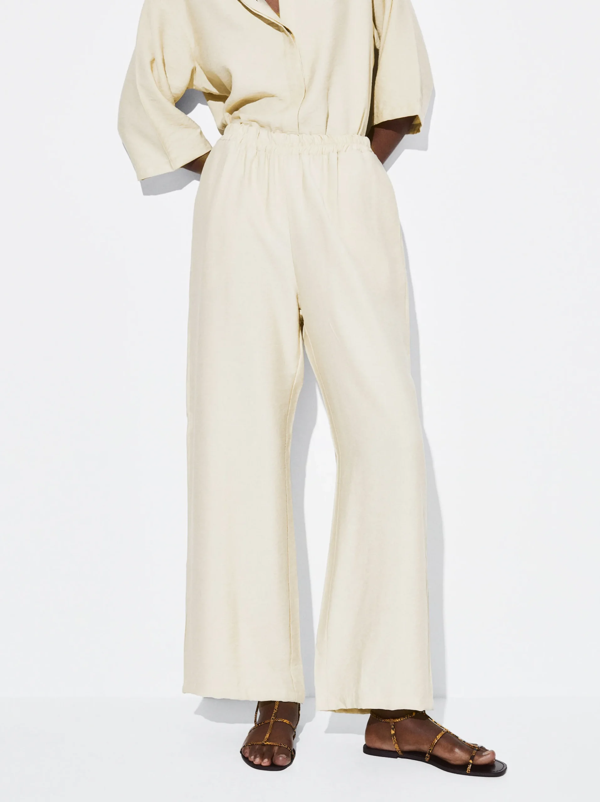 PARFOIS Pantalón Cintura Elástica Beige Sale