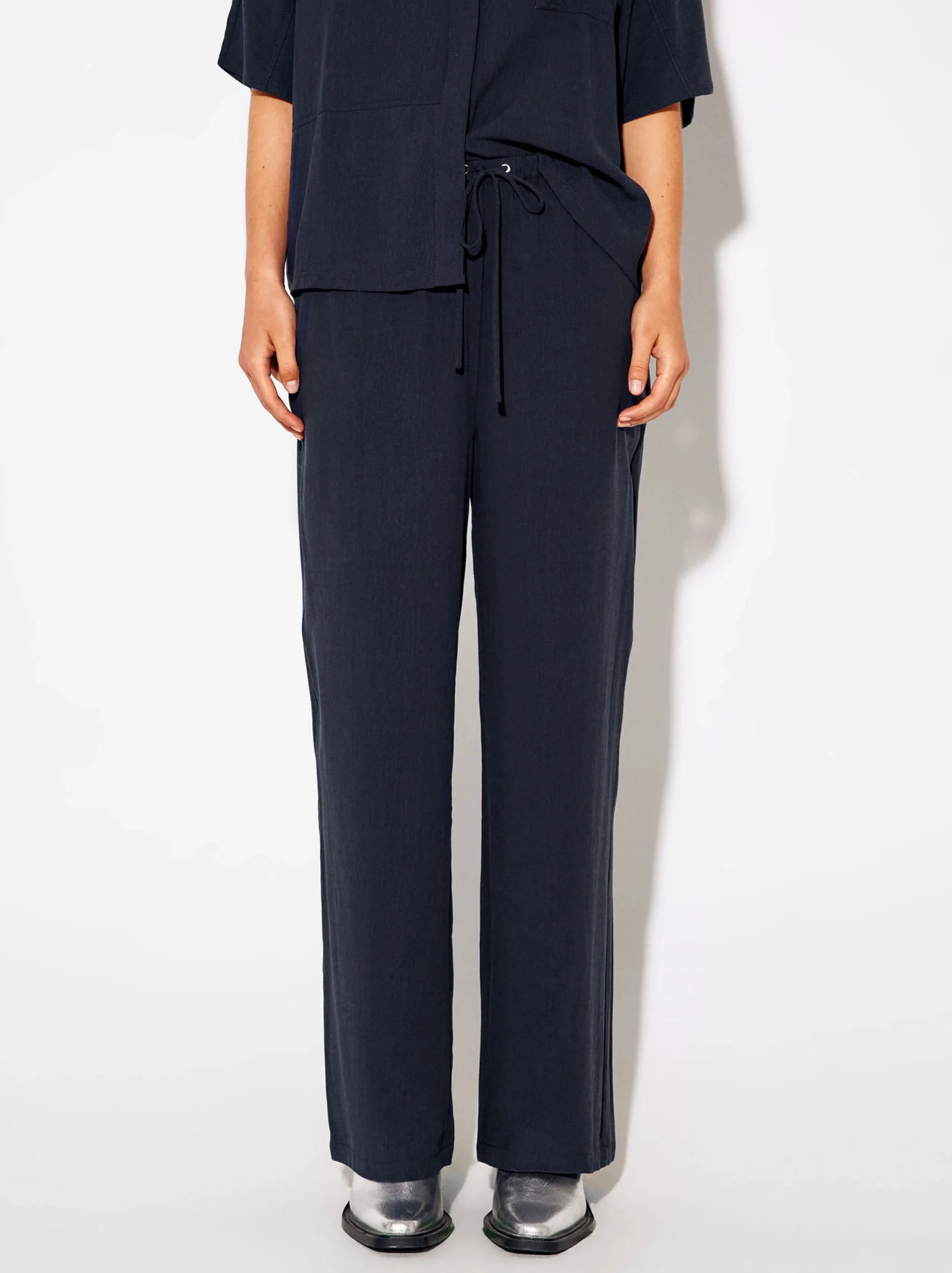 PARFOIS Pantalón De Lyocell Cintura Elástica Azul Online