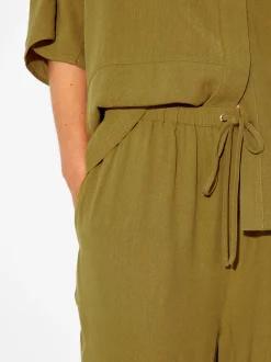 PARFOIS Pantal&oacute;n De Lyocell Cintura El&aacute;stica Amarillo Cheap