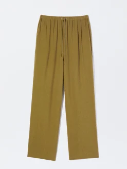 PARFOIS Pantalón De Lyocell Cintura Elástica Amarillo Cheap