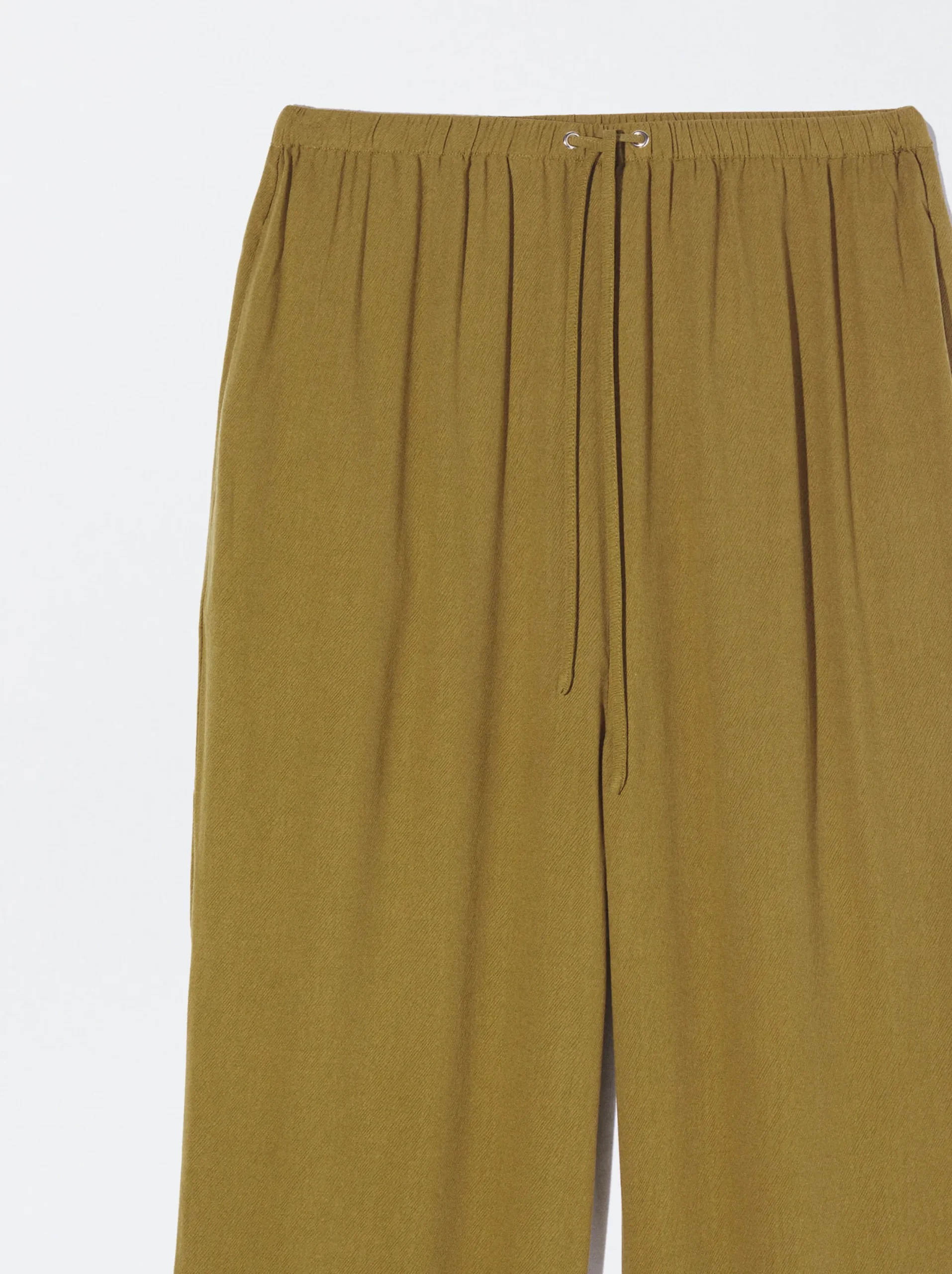 PARFOIS Pantalón De Lyocell Cintura Elástica Amarillo Cheap