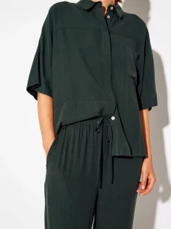PARFOIS Pantal&oacute;n De Lyocell Cintura El&aacute;stica Verde Flash Sale
