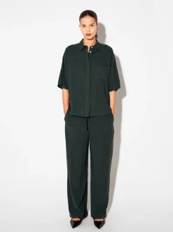 PARFOIS Pantalón De Lyocell Cintura Elástica Verde Flash Sale