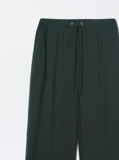 PARFOIS Pantalón De Lyocell Cintura Elástica Verde Flash Sale